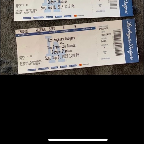 Authentic Dodger tickets - Picture 2 of 2